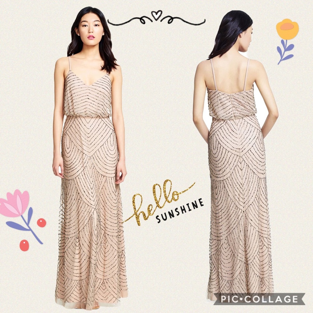 Art Deco Beaded Blouson Gown Adrianna Papell